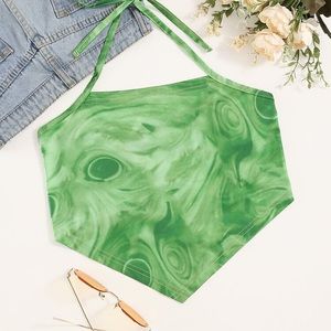 Shein Tie Dye Bandana Crop Halter Top